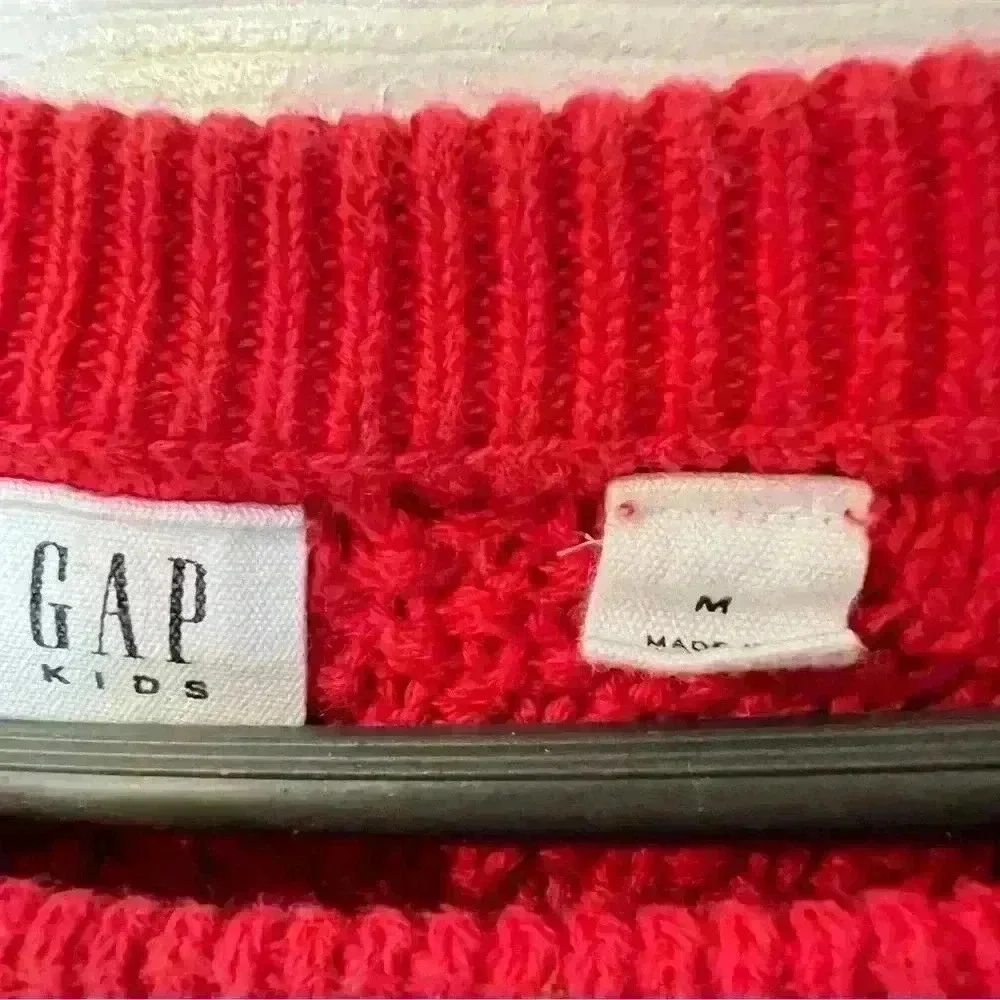 Gap Kids Red Cable Knit Cotton Christmas Sweater, GUC, Size Medium